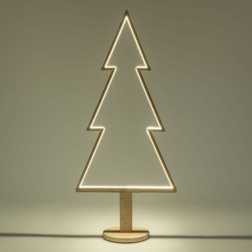 Abete triangolare luminoso con led multicolor e base in legno decorazione natalizia - 14