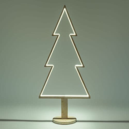 Abete triangolare luminoso con led multicolor e base in legno decorazione natalizia - 15