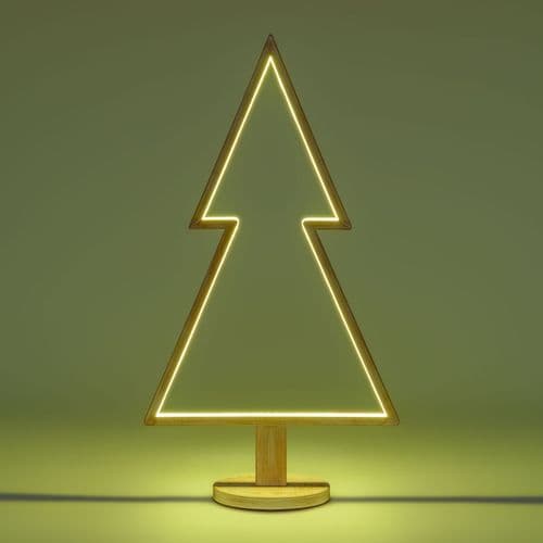 Abete triangolare luminoso con led multicolor e base in legno decorazione natalizia - 20