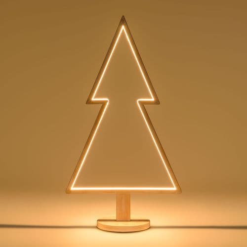 Abete triangolare luminoso con led multicolor e base in legno decorazione natalizia - 23