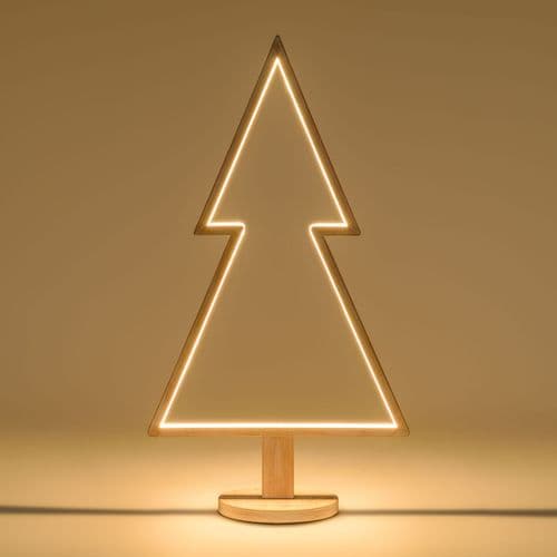 Abete triangolare luminoso con led multicolor e base in legno decorazione natalizia - 24
