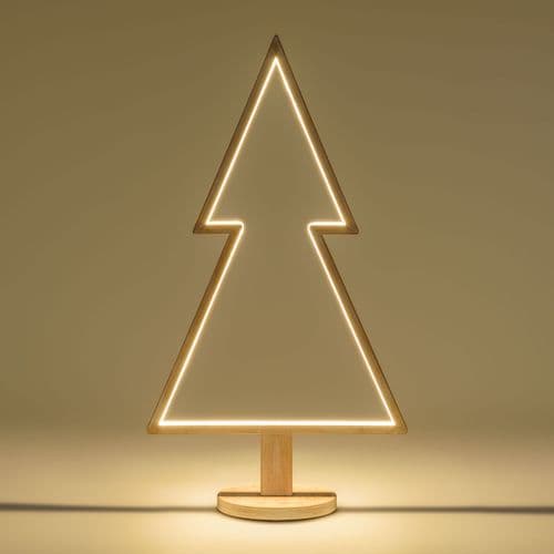 Abete triangolare luminoso con led multicolor e base in legno decorazione natalizia - 25