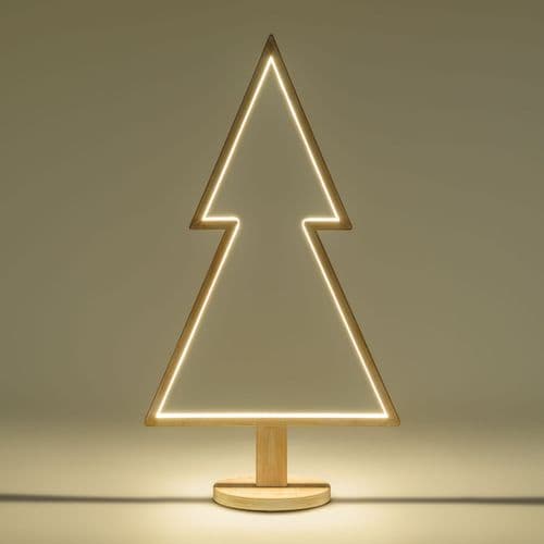Abete triangolare luminoso con led multicolor e base in legno decorazione natalizia - 26