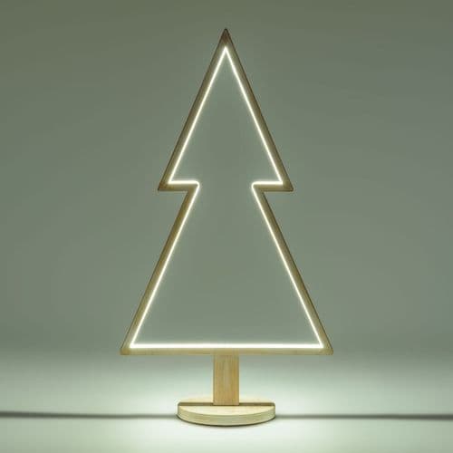 Abete triangolare luminoso con led multicolor e base in legno decorazione natalizia - 28