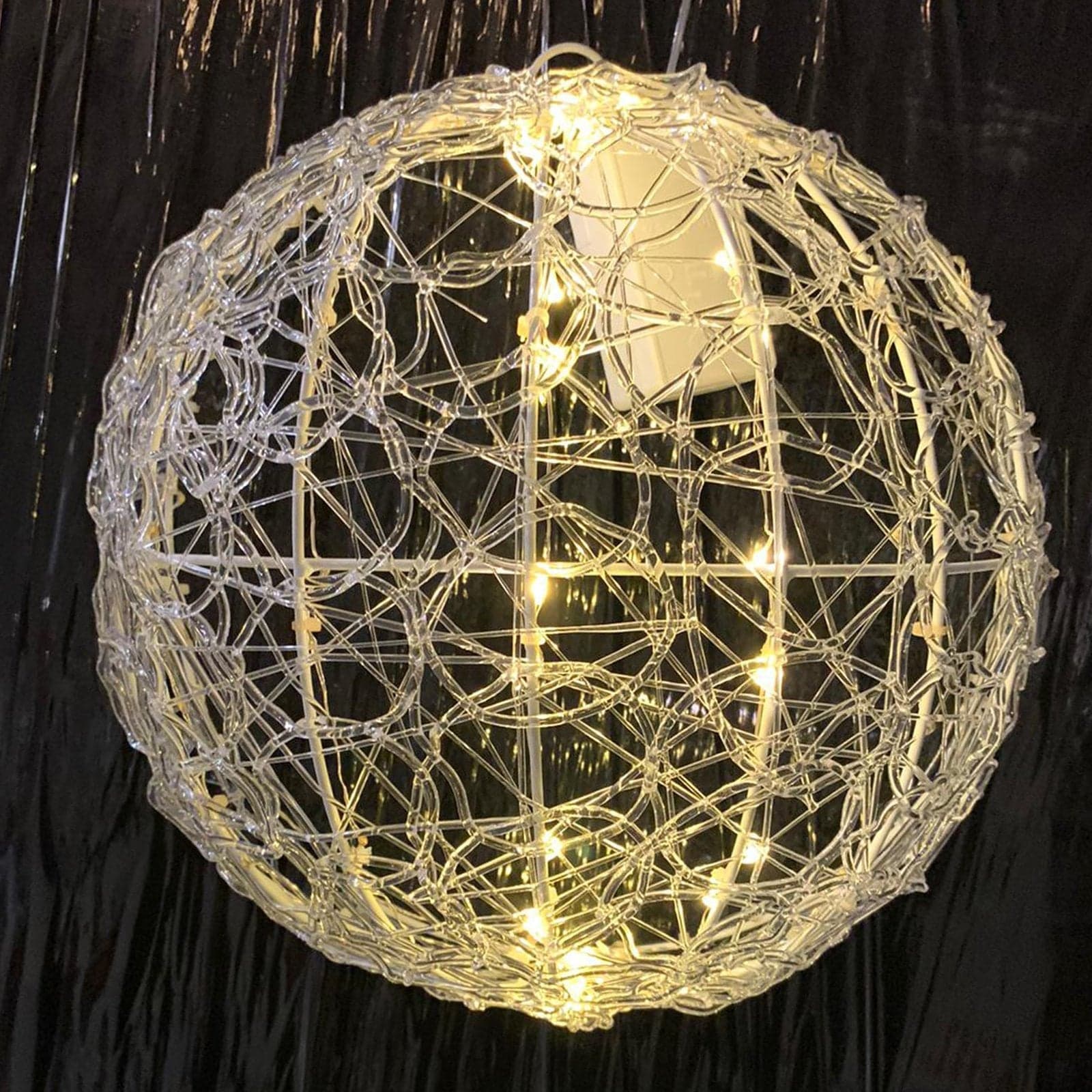 Sfera luminosa struttura in metallo e micro led decorazione natalizia h 20 cm - 2
