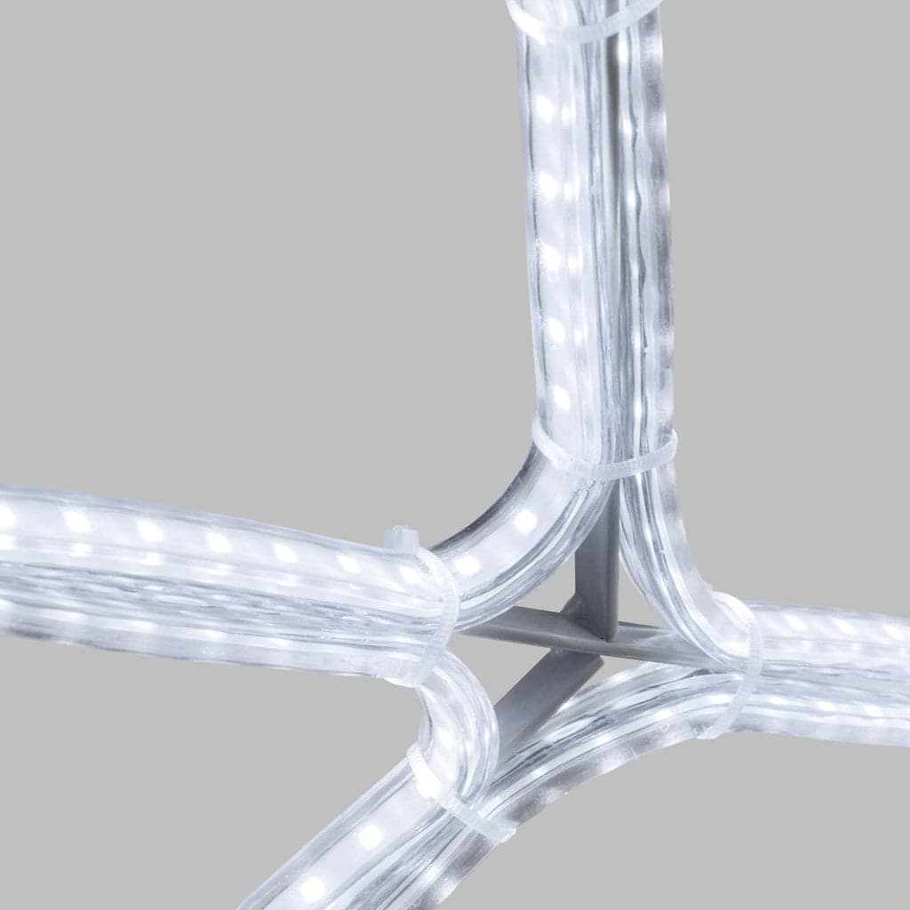 Fiocco di neve in tubo ultraluminoso con 576 led a luce bianco freddo da Ø70cm - 2
