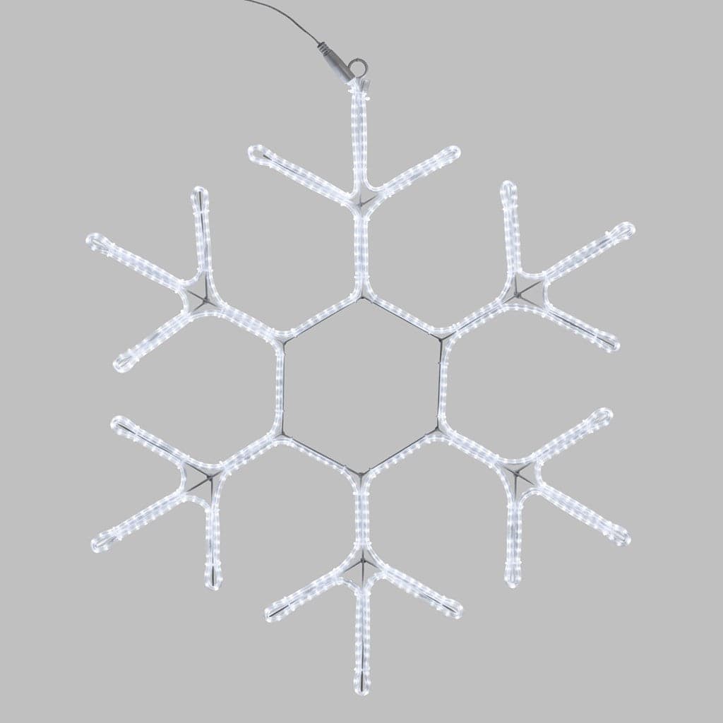 Fiocco di neve in tubo ultraluminoso con 576 led a luce bianco freddo da Ø70cm - 3