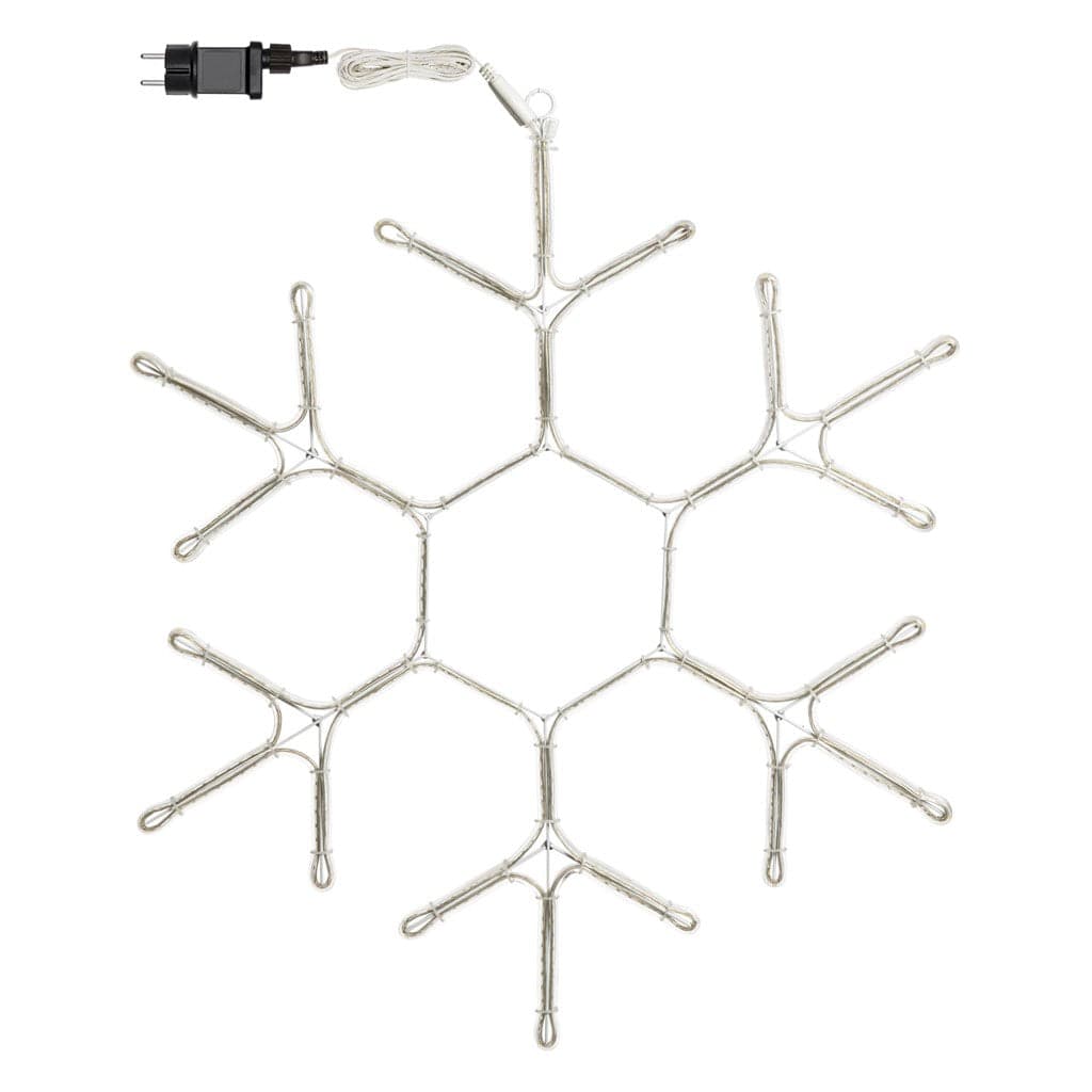 Fiocco di neve in tubo ultraluminoso con 576 led a luce bianco freddo da Ø70cm - 4