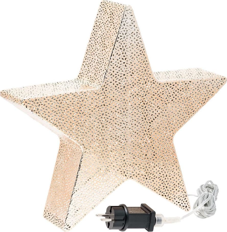 Stella a 5 punte luminosa con led a luce calda in metallo traforata decorazione natalizia - 4