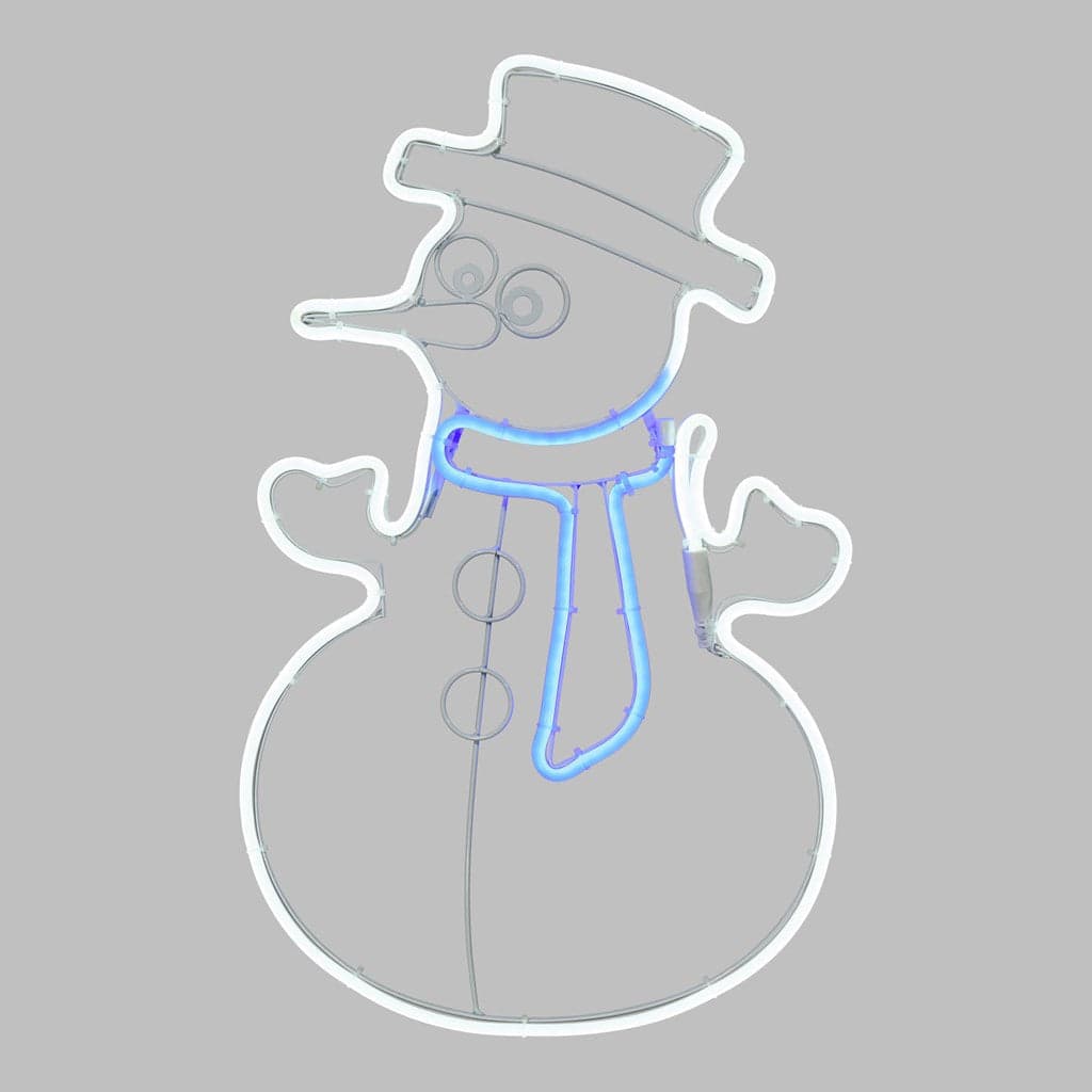 Figura luminosa "Pupazzo di Neve" con luce a neon bifacciale decorazione da 58 cm - 4