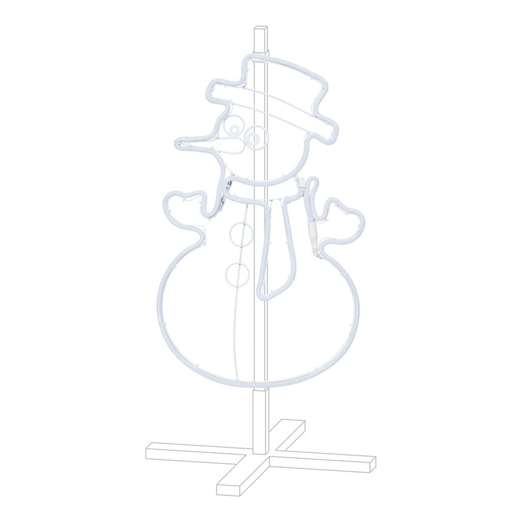 Figura luminosa "Pupazzo di Neve" con luce a neon bifacciale decorazione da 58 cm - 5