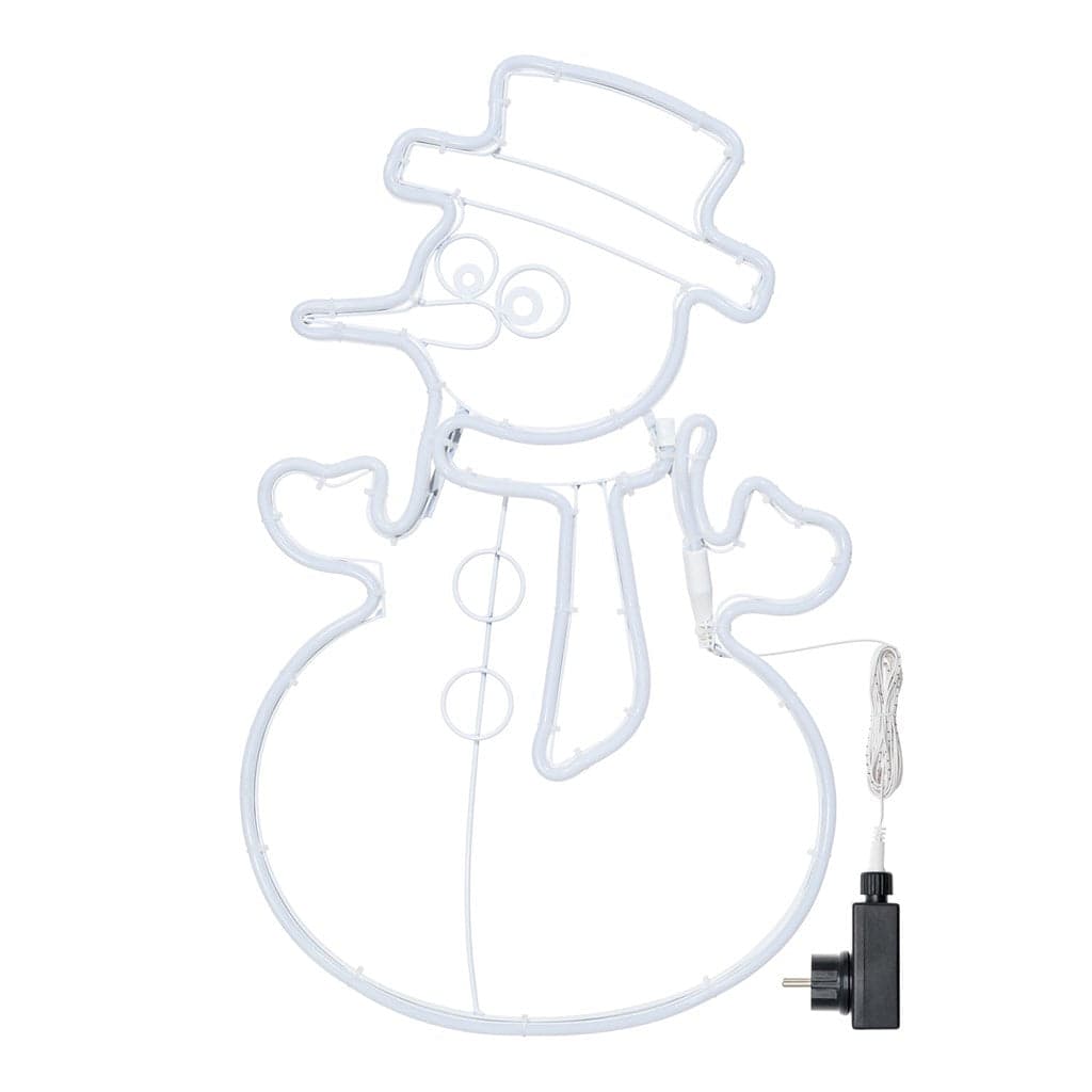 Figura luminosa "Pupazzo di Neve" con luce a neon bifacciale decorazione da 58 cm - 6