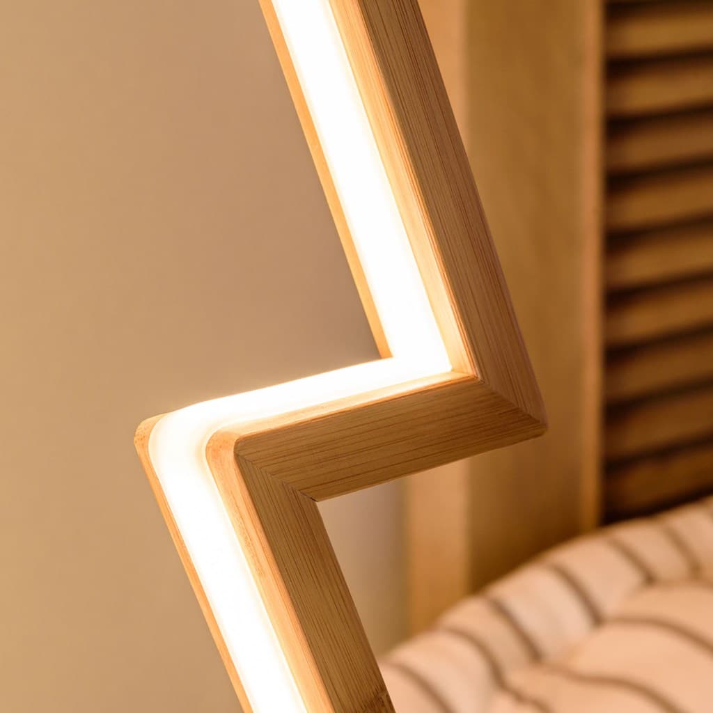 Abete triangolare luminoso con led bianco caldo e base in legno decorazione natalizia - 6