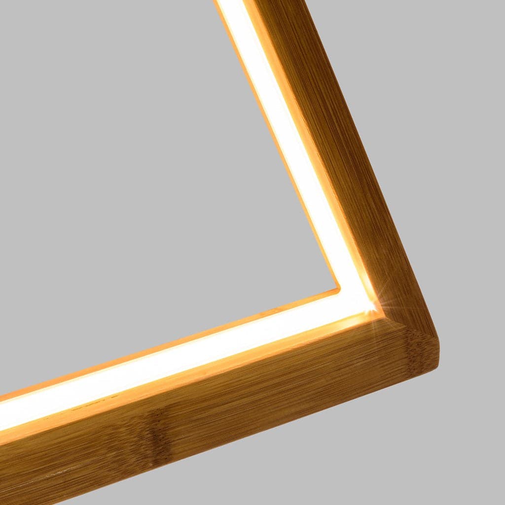 Abete triangolare luminoso con led bianco caldo e base in legno decorazione natalizia - 8