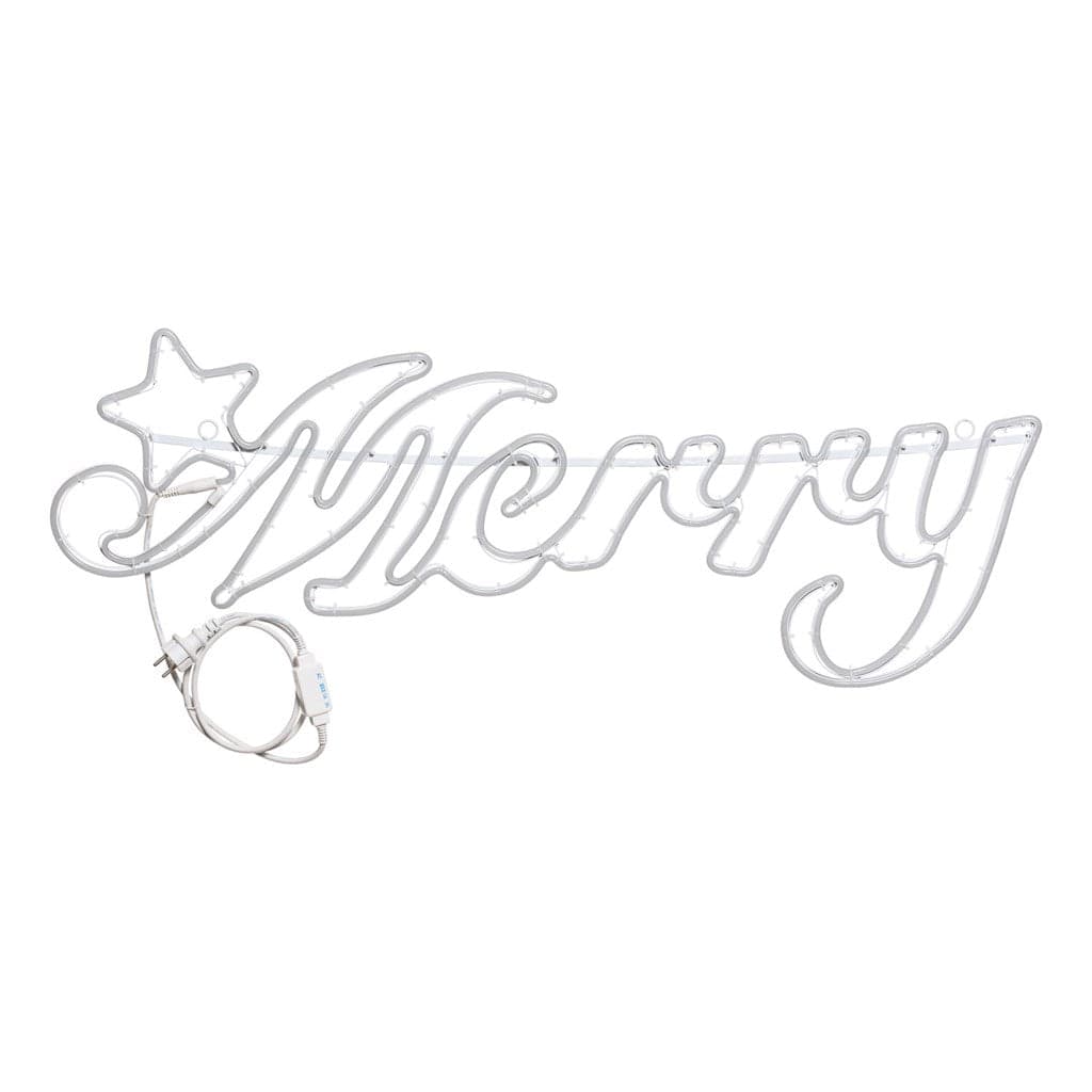 Scritta "Merry" a neon bifacciale a 840 led bianco caldo per uso esterno - 3