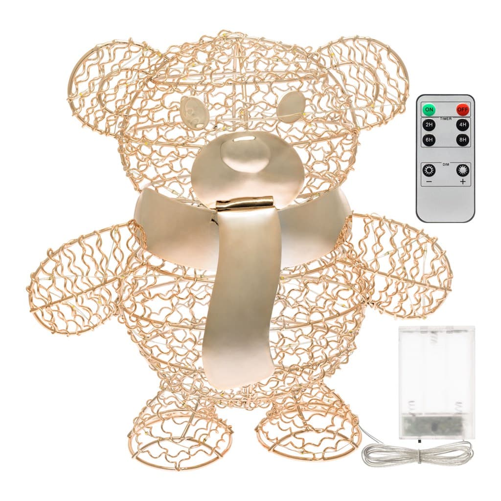 Orsetto "Teddy Bear" luminoso con led bianco caldo champagne per interno - 11