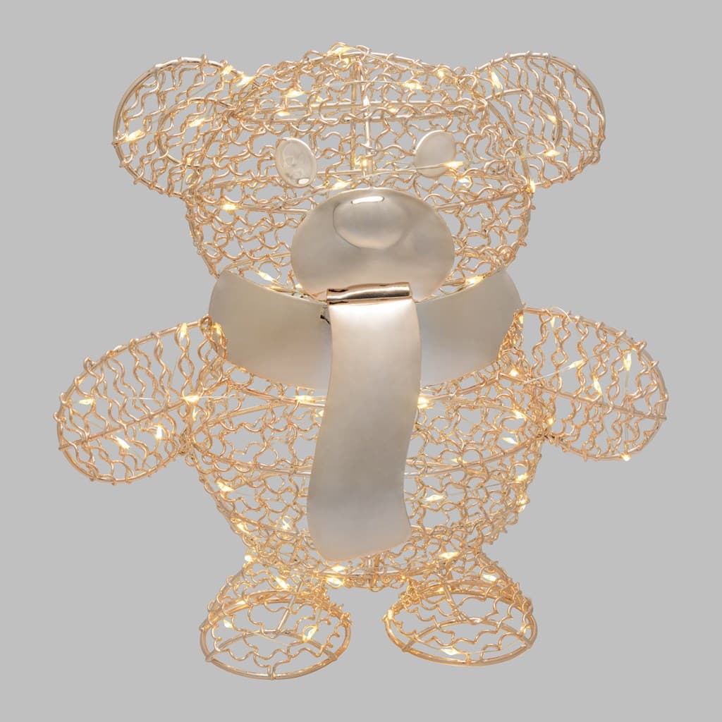 Orsetto "Teddy Bear" luminoso con led bianco caldo champagne per interno - 12