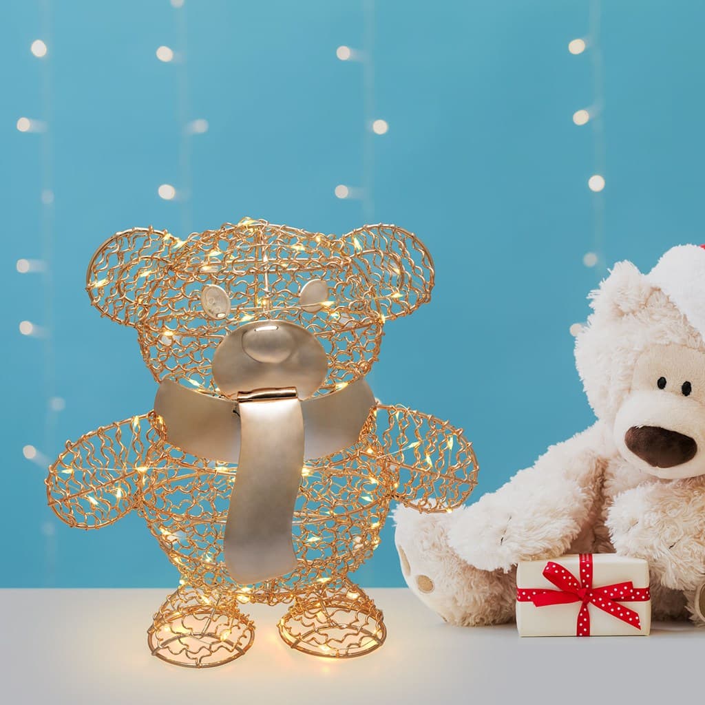 Orsetto "Teddy Bear" luminoso con led bianco caldo champagne per interno - 14