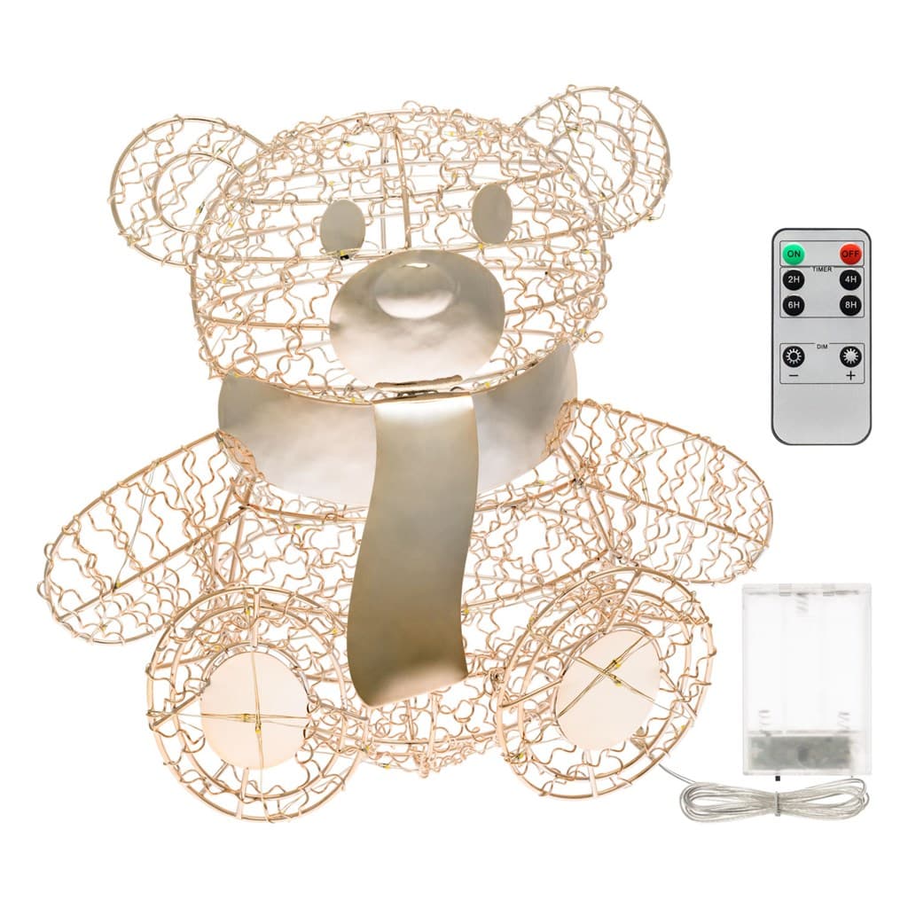 Orsetto "Teddy Bear" luminoso con led bianco caldo champagne per interno - 4