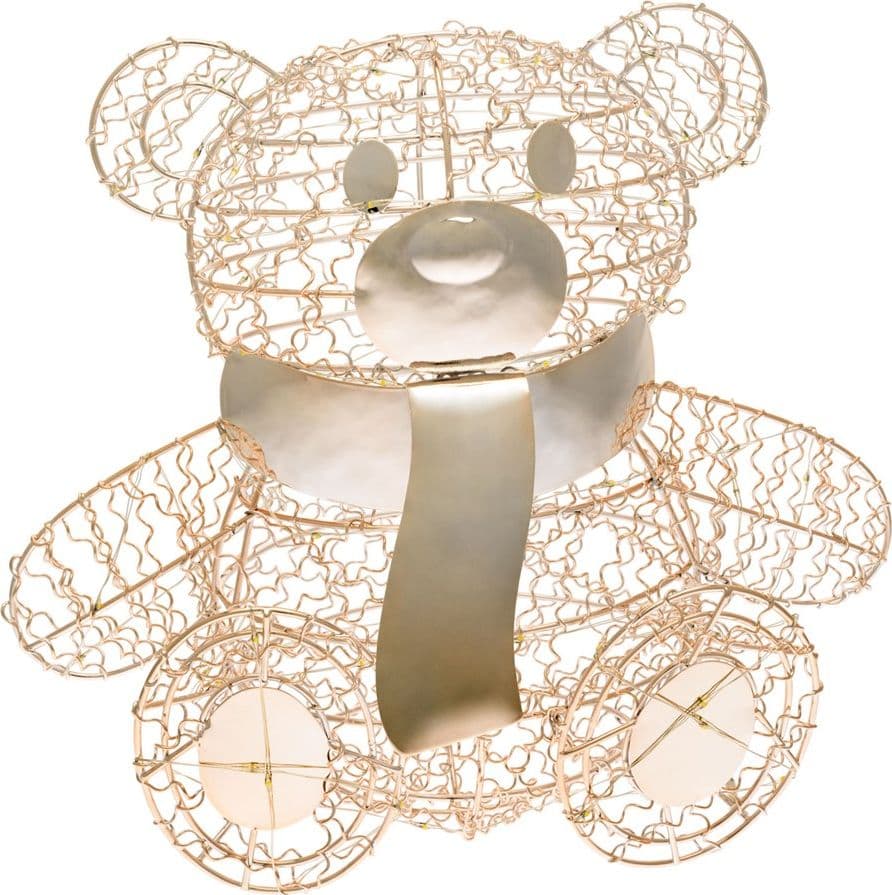 Orsetto "Teddy Bear" luminoso con led bianco caldo champagne per interno - 5