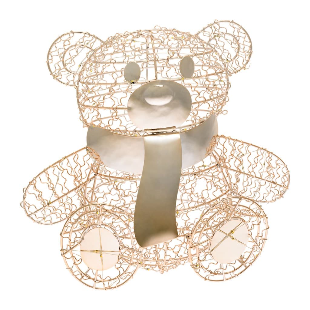 Orsetto "Teddy Bear" luminoso con led bianco caldo champagne per interno - 5