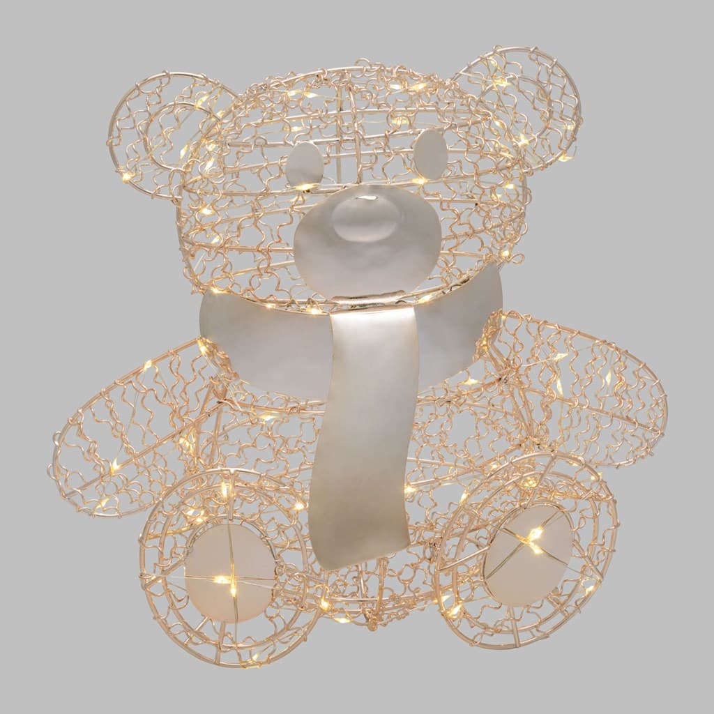 Orsetto "Teddy Bear" luminoso con led bianco caldo champagne per interno - 8