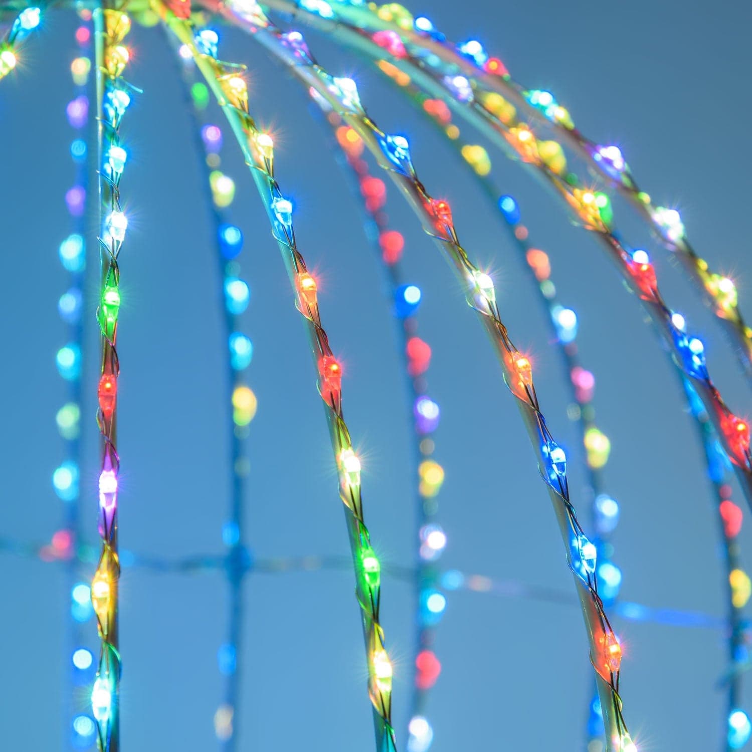 Sfera 3D luminosa con Micro Led a luce RGB multicolore da appendere per interno ed esterno - 5