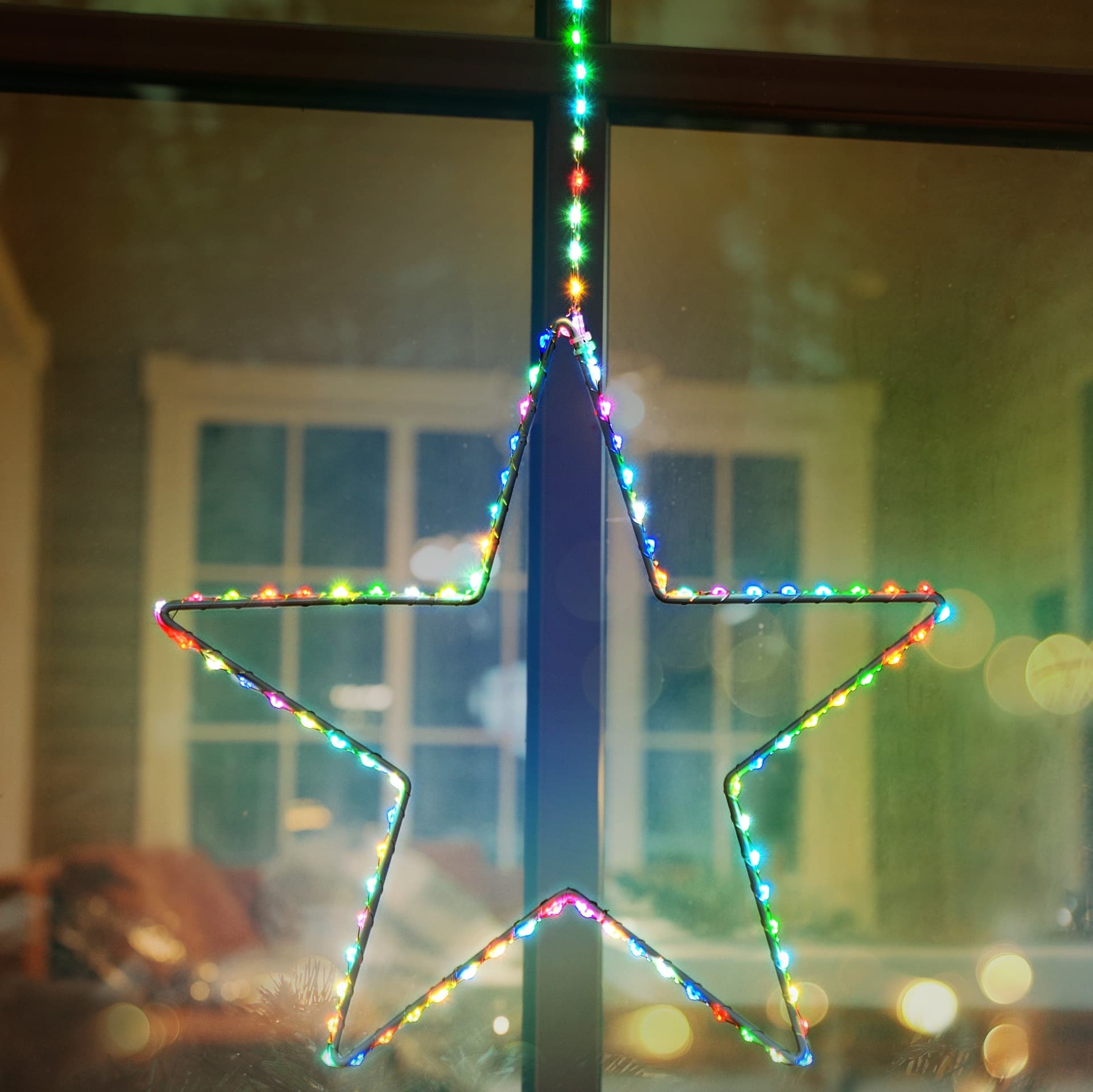 Stella luminosa con luce multicolore RGB a led da appendere per interno ed esterno - 7