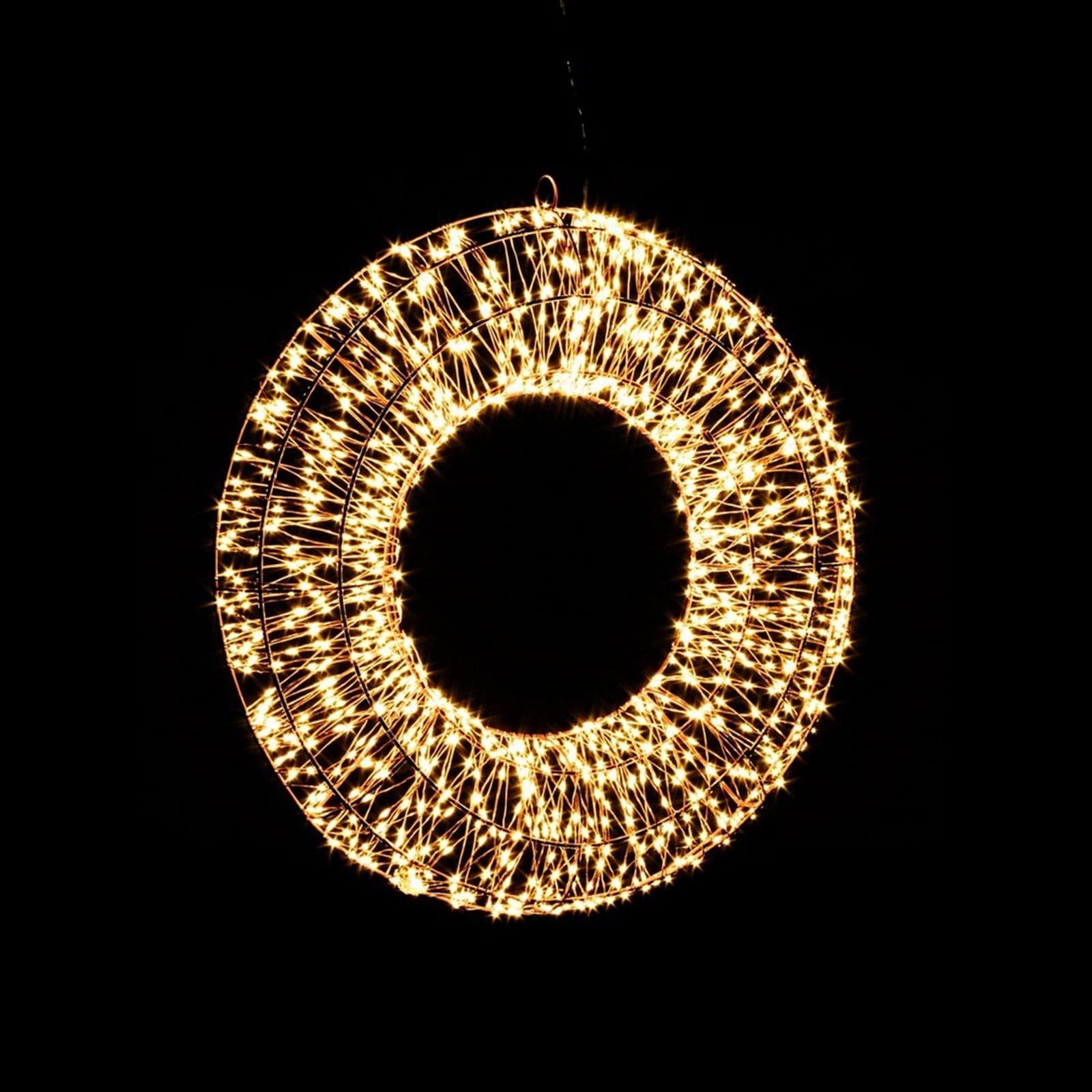 Corona di metallo "Classic Copper" Luminosa a led con nanoled per Interno con filo di Rame - 2