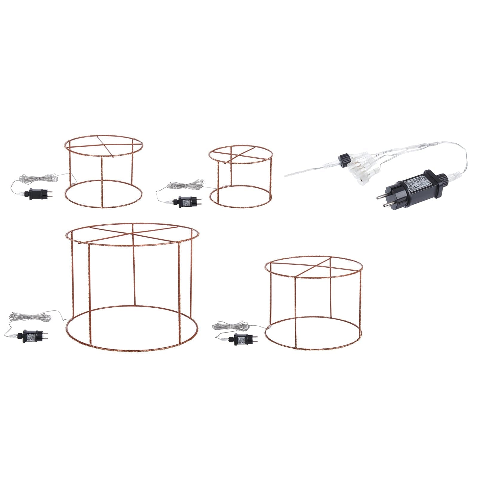 Cilindri con microled a luce calda decorazione per interno set da 4 - 3