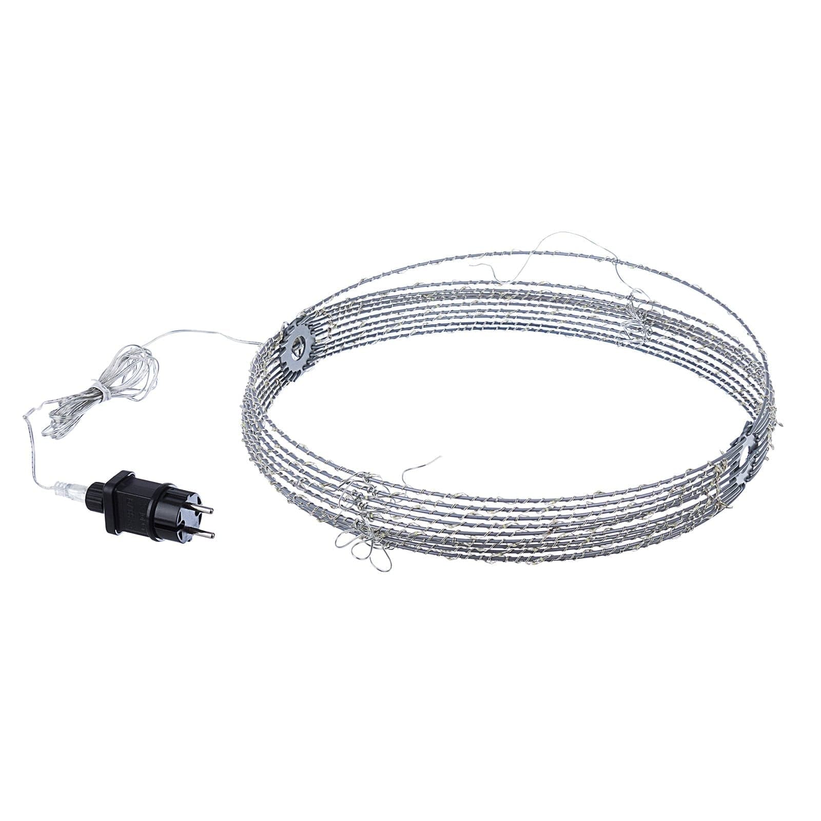 Sfera luminosa filo argento con microled bianco caldo per esterno decorazione natalizia Ø 40 cm - 2