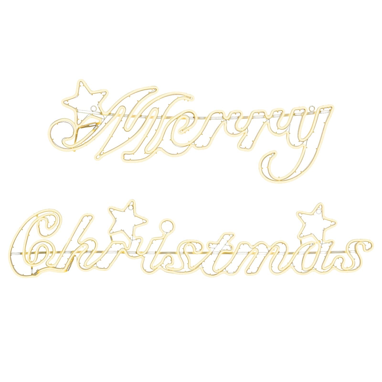Decorazione luminosa a led scritta Merry Christmas luce di natale effetto neon da esterno - 2