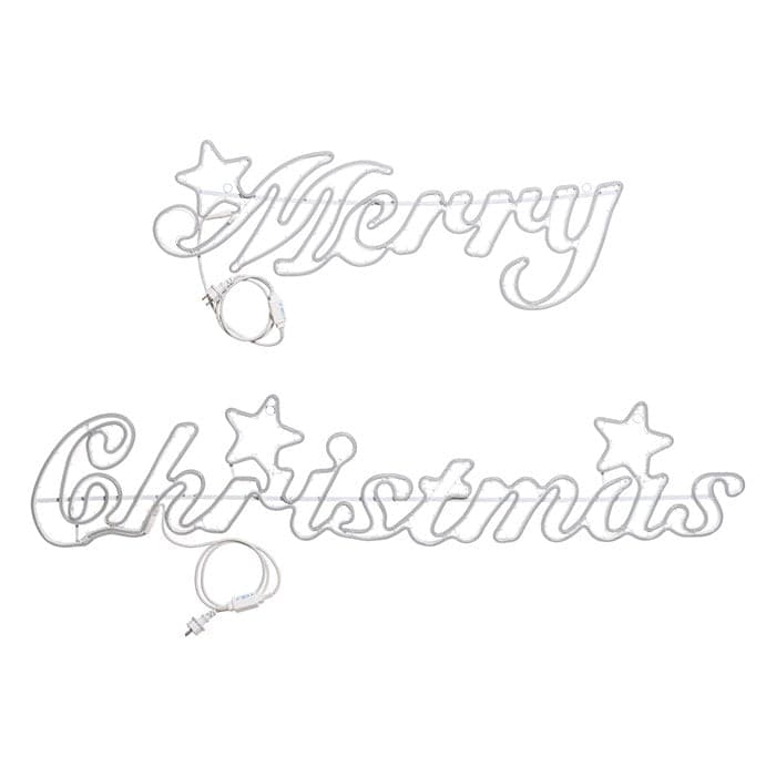 Decorazione luminosa a led scritta Merry Christmas luce di natale effetto neon da esterno - 5