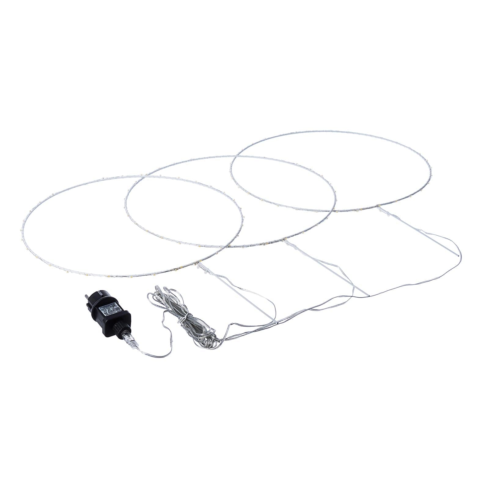 Set 3 cerchi luminosi luci di natale con luce calda classic 105microled - 2