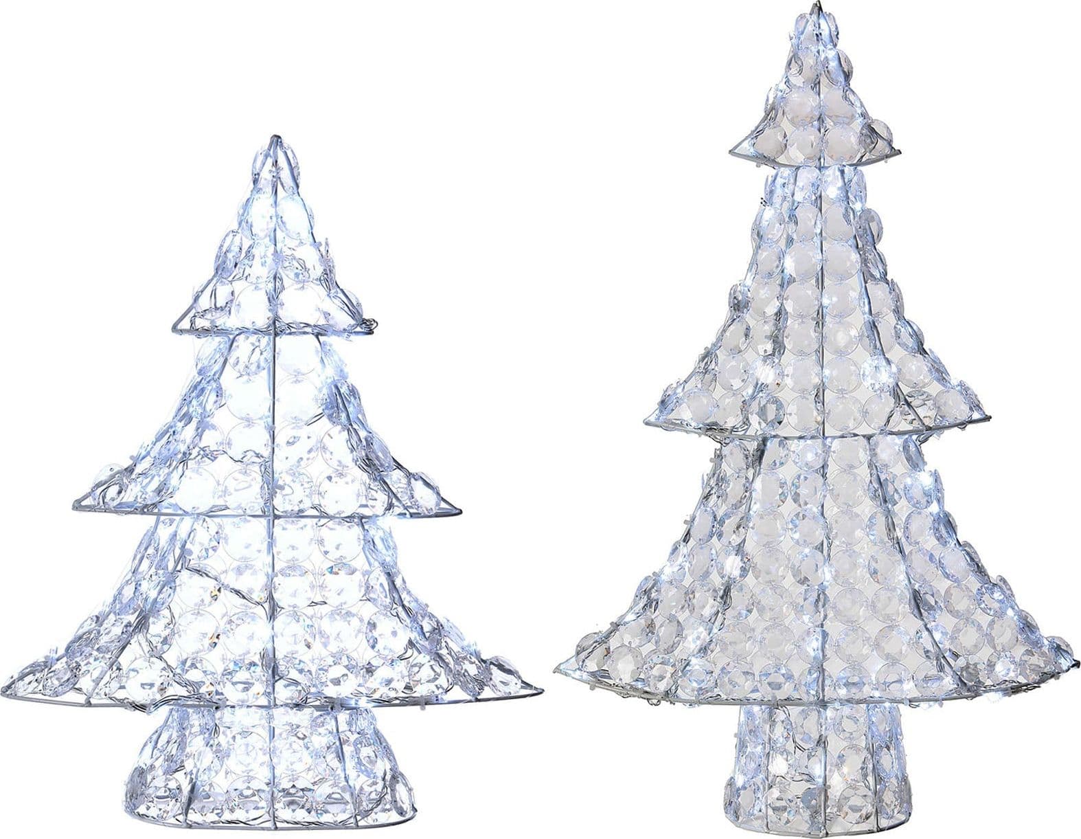 Albero di Natale in resina luminoso color ghiaccio con diamanti uso interno ed esterno - 3
