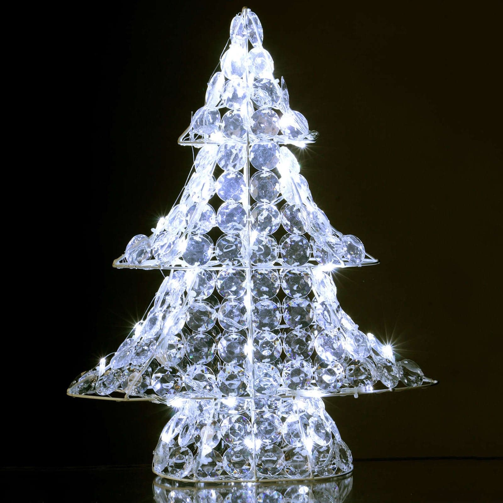 Albero di Natale in resina luminoso color ghiaccio con diamanti uso interno ed esterno - 4
