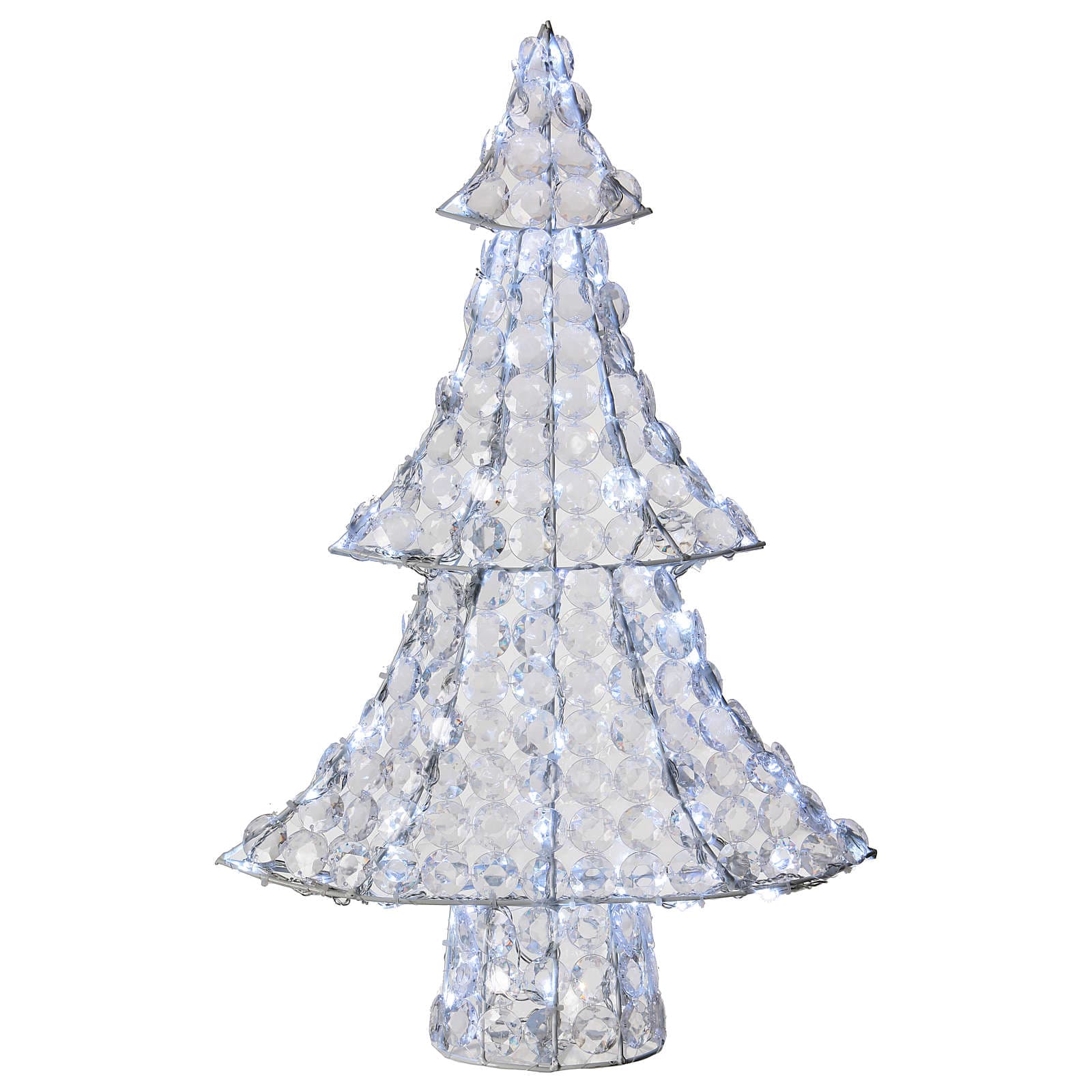 Albero di Natale in resina luminoso color ghiaccio con diamanti uso interno ed esterno - 5