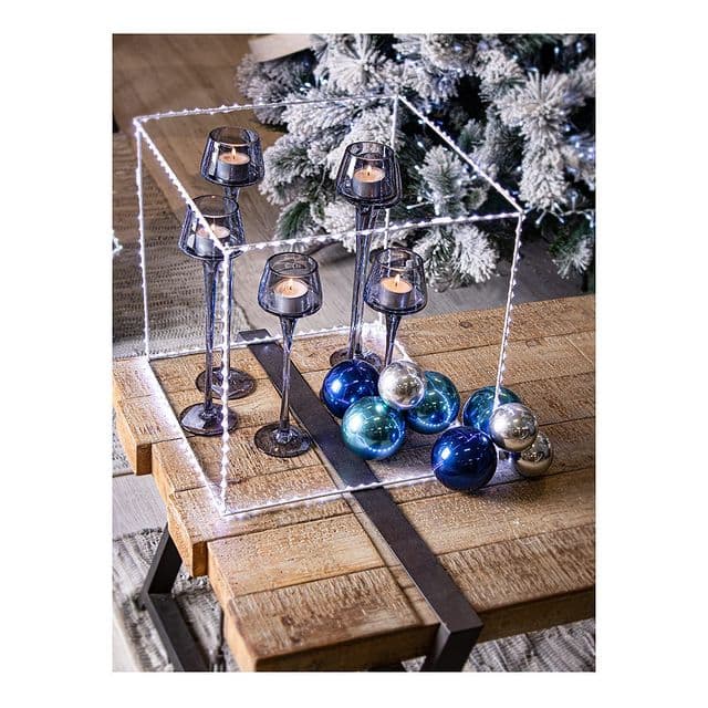 Set di 3 cubi decorazione natalizia uso interno luce per natale con 820 microled - 2