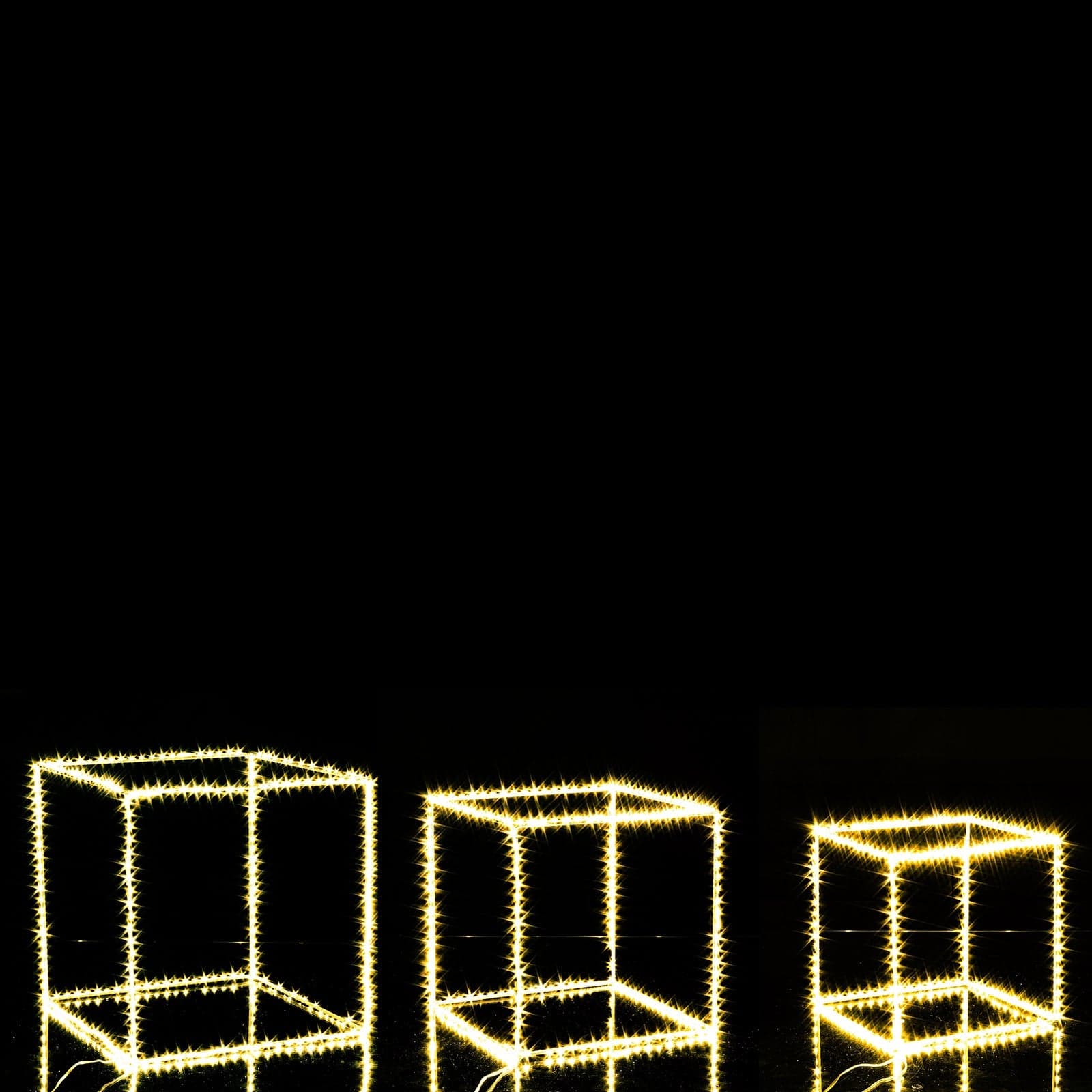 Set di 3 cubi decorazione natalizia uso interno luce per natale con 820 microled - 3