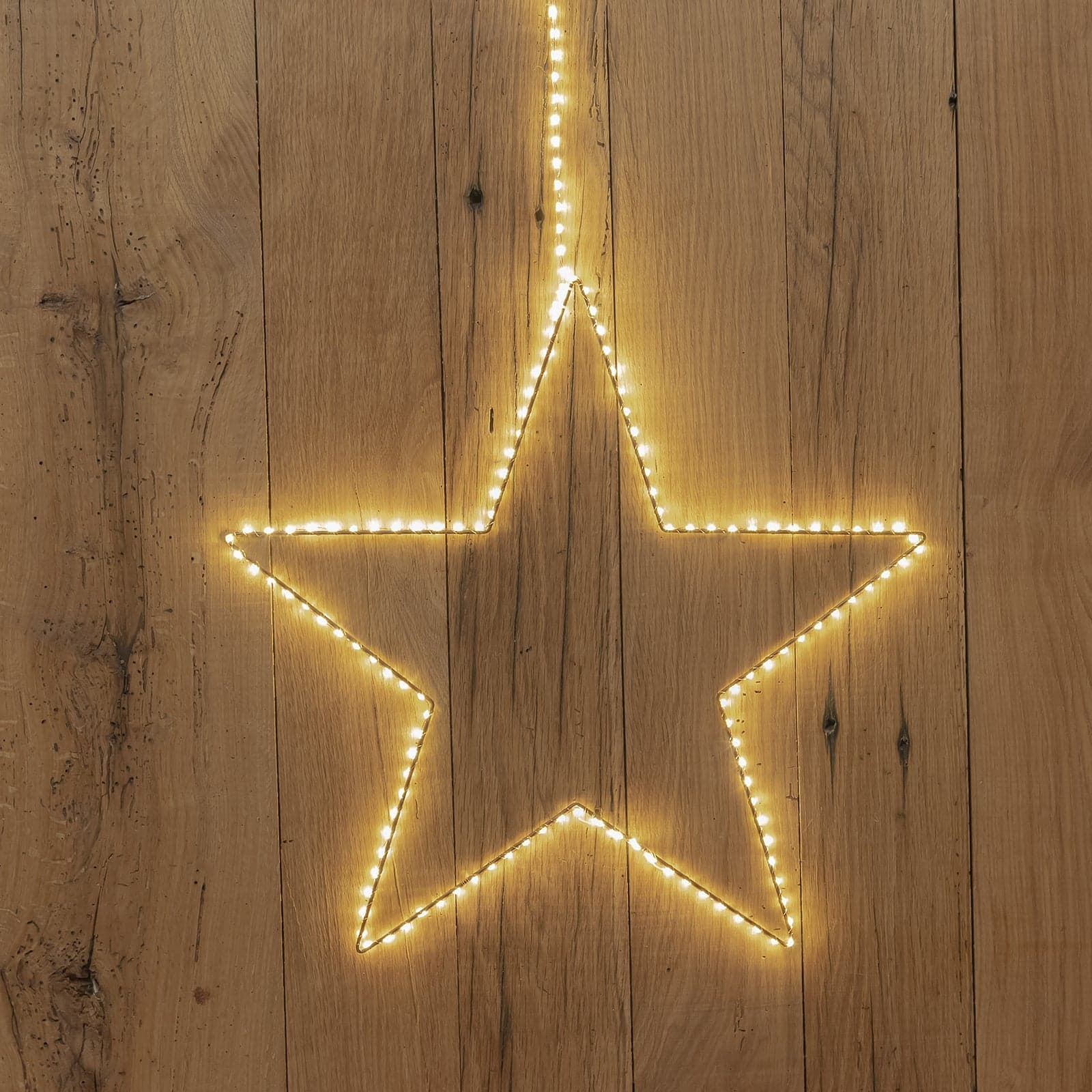 Stella luminosa a 5 punte con micro led bianco caldo decorazione natalizia per esterno appendibile - 2