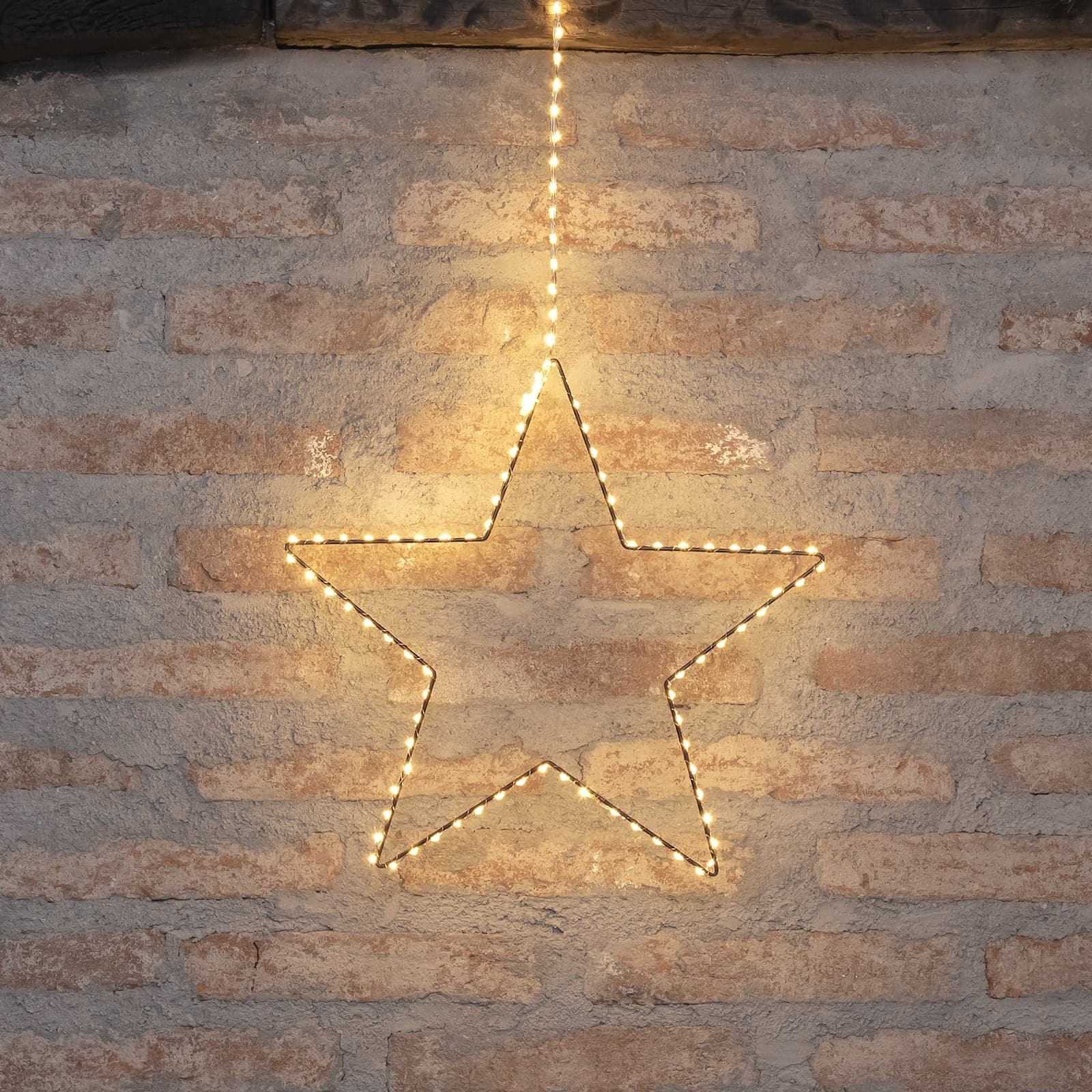Stella luminosa a 5 punte con micro led bianco caldo decorazione natalizia per esterno appendibile - 3