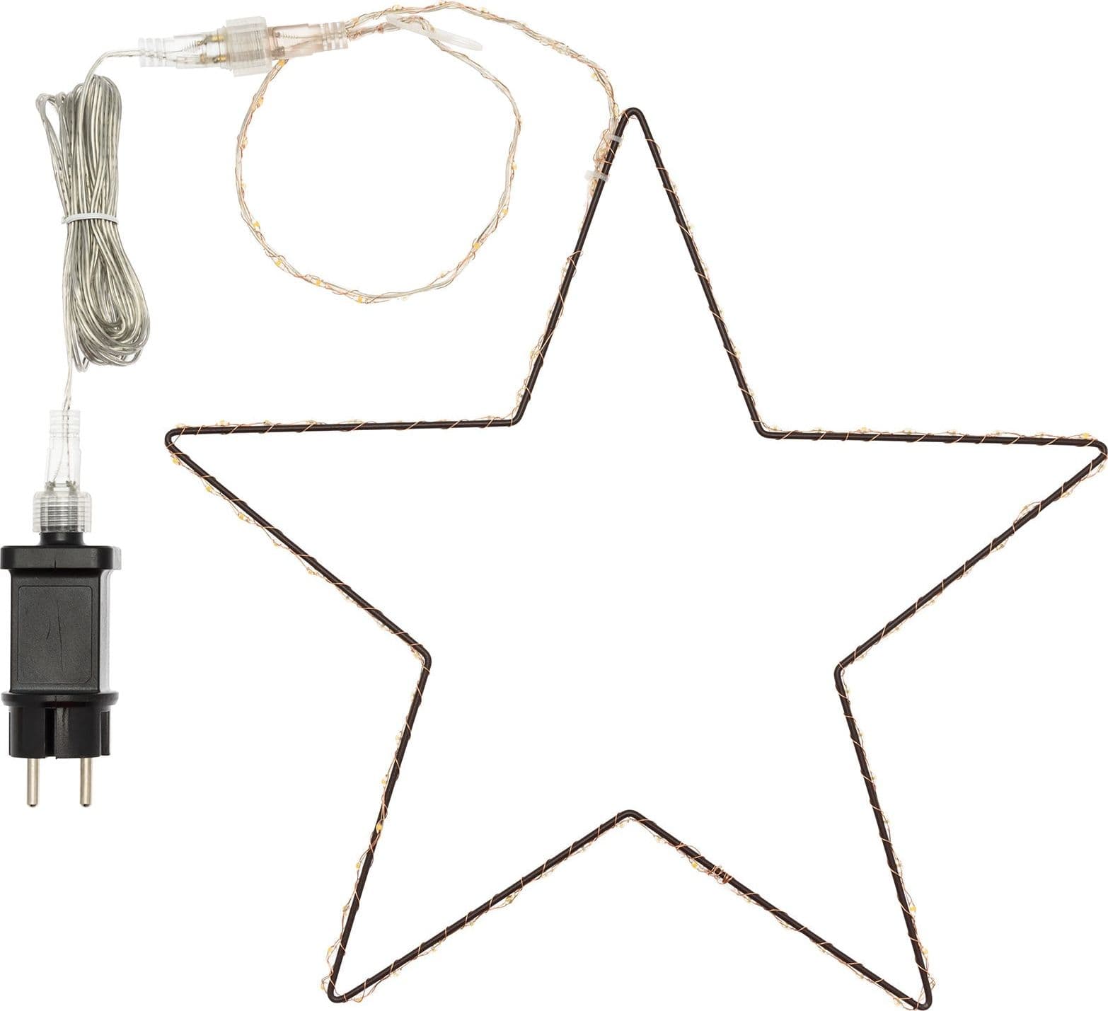 Stella luminosa a 5 punte con micro led bianco caldo decorazione natalizia per esterno appendibile - 5