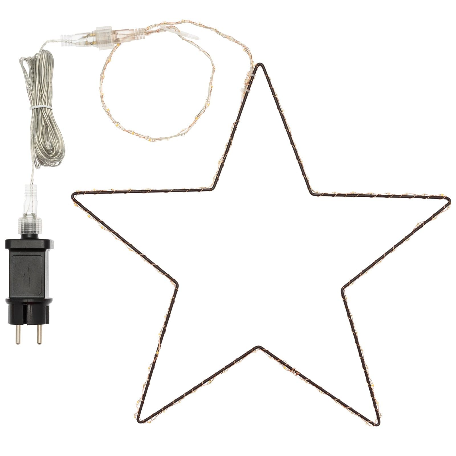 Stella luminosa a 5 punte con micro led bianco caldo decorazione natalizia per esterno appendibile - 5