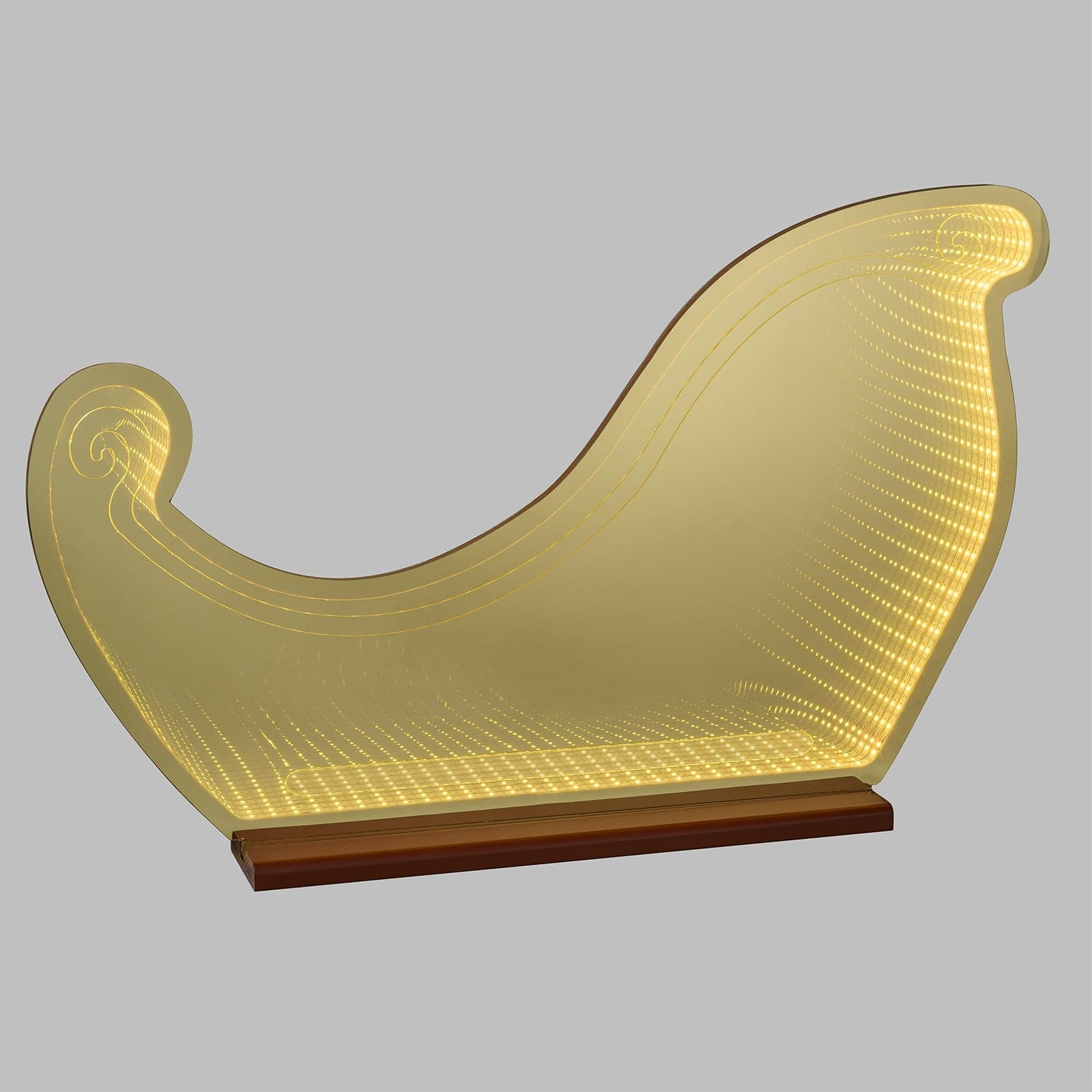 Figura luminosa natalizia bifacciale addobbo con base color champagne luce calda - 5