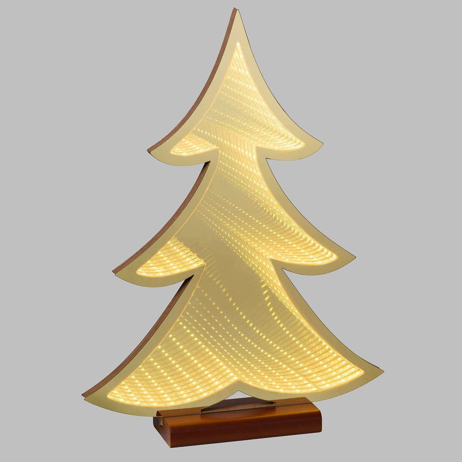 Figura luminosa natalizia bifacciale addobbo con base color champagne luce calda - 6