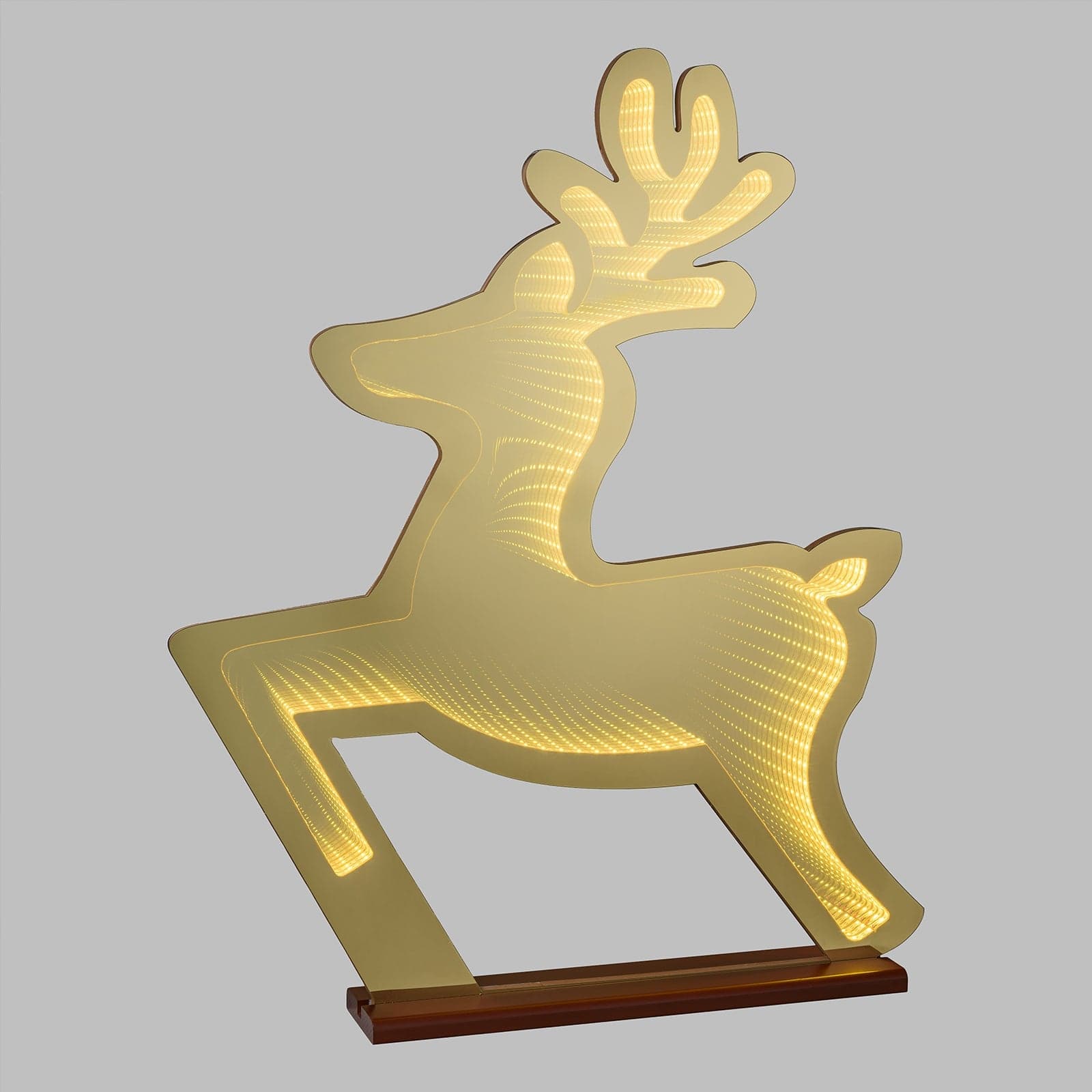 Figura luminosa natalizia bifacciale addobbo con base color champagne luce calda - 8