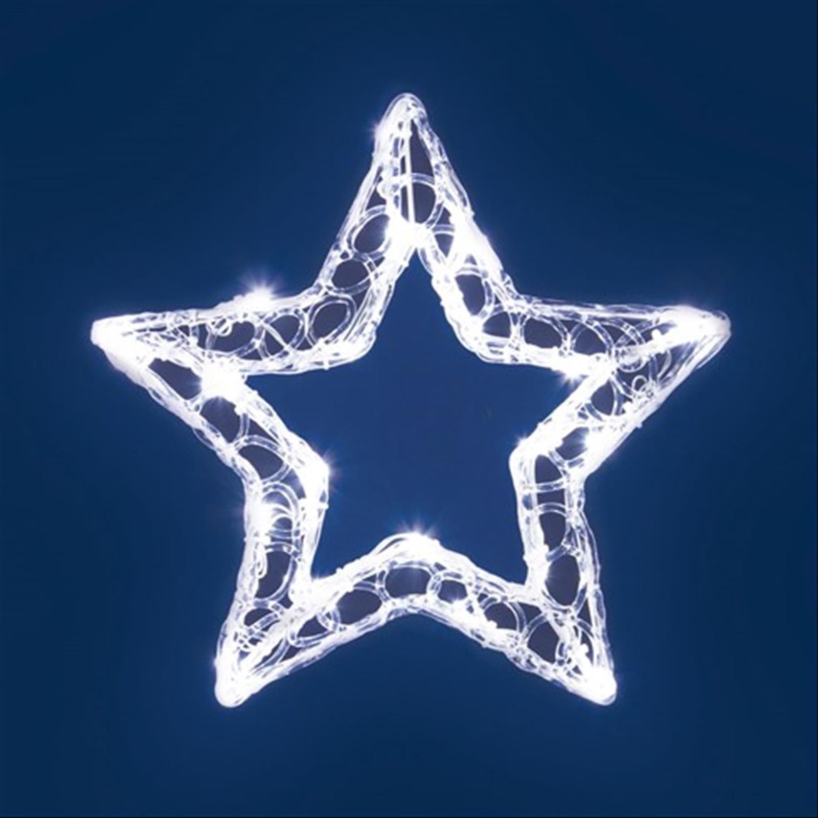 Stella in acrilico a led h 28 cm effetto gel luce fredda a batteria decorazione natalizia - 3