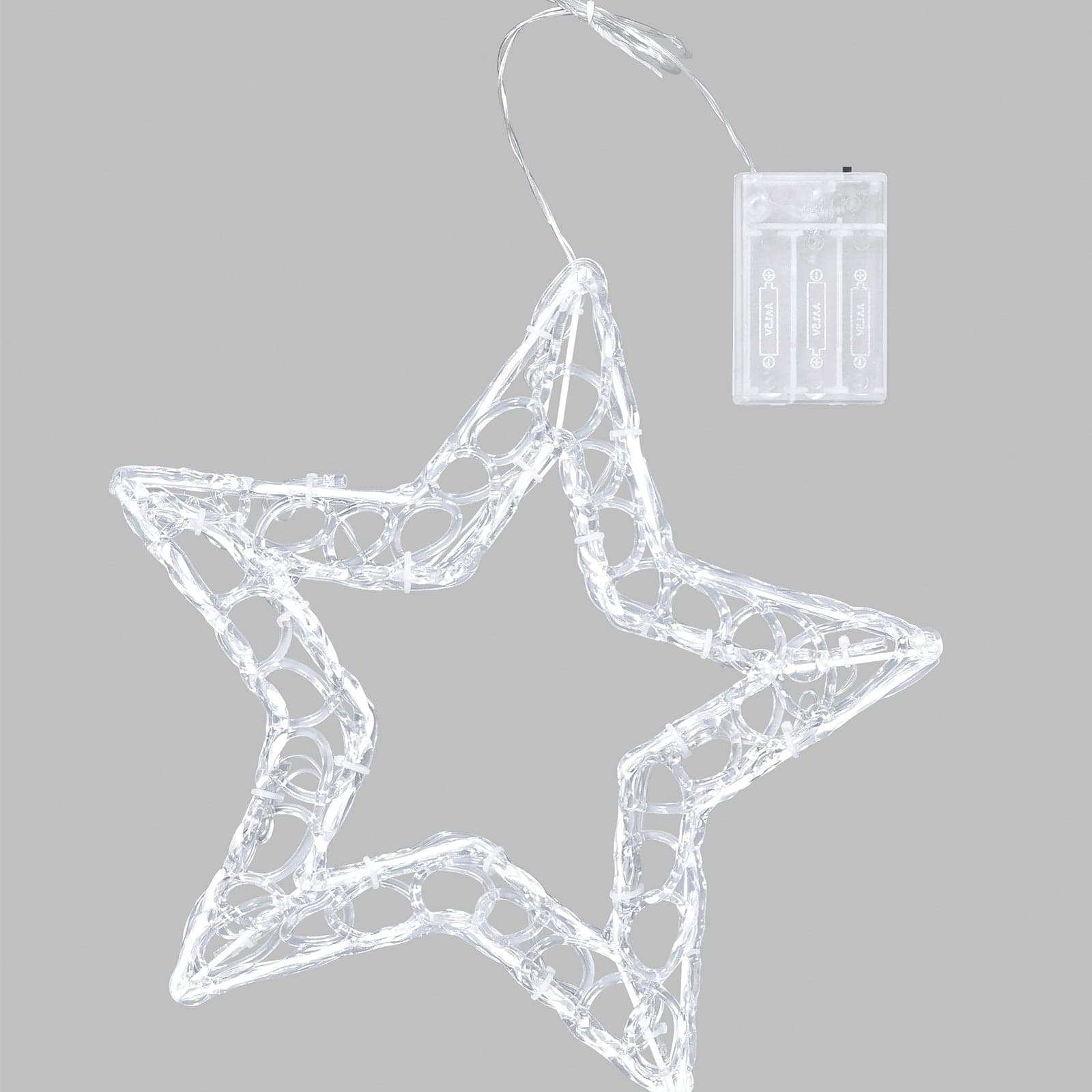 Stella in acrilico a led h 28 cm effetto gel luce fredda a batteria decorazione natalizia - 4