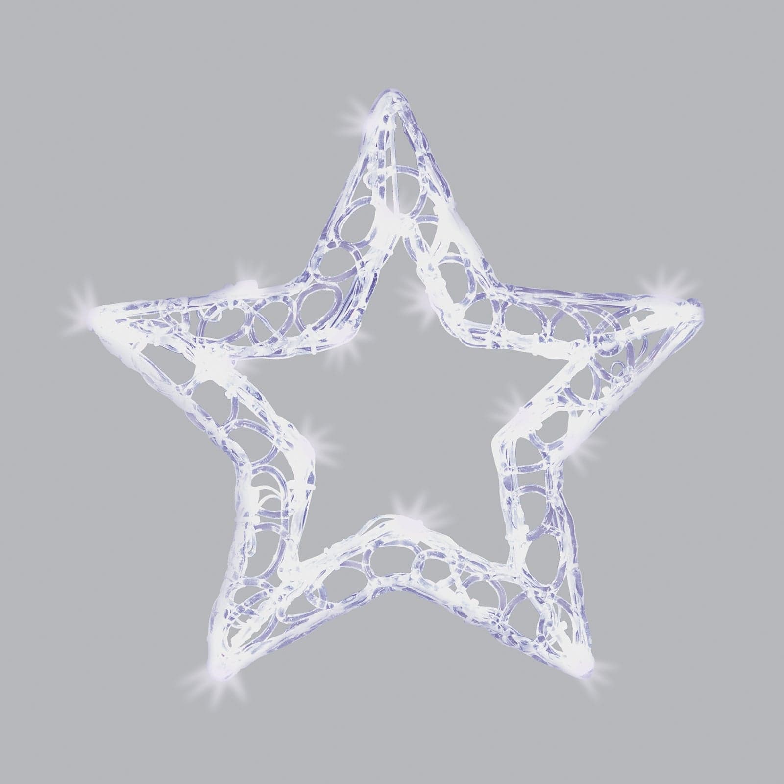 Stella in acrilico a led h 28 cm effetto gel luce fredda a batteria decorazione natalizia - 5