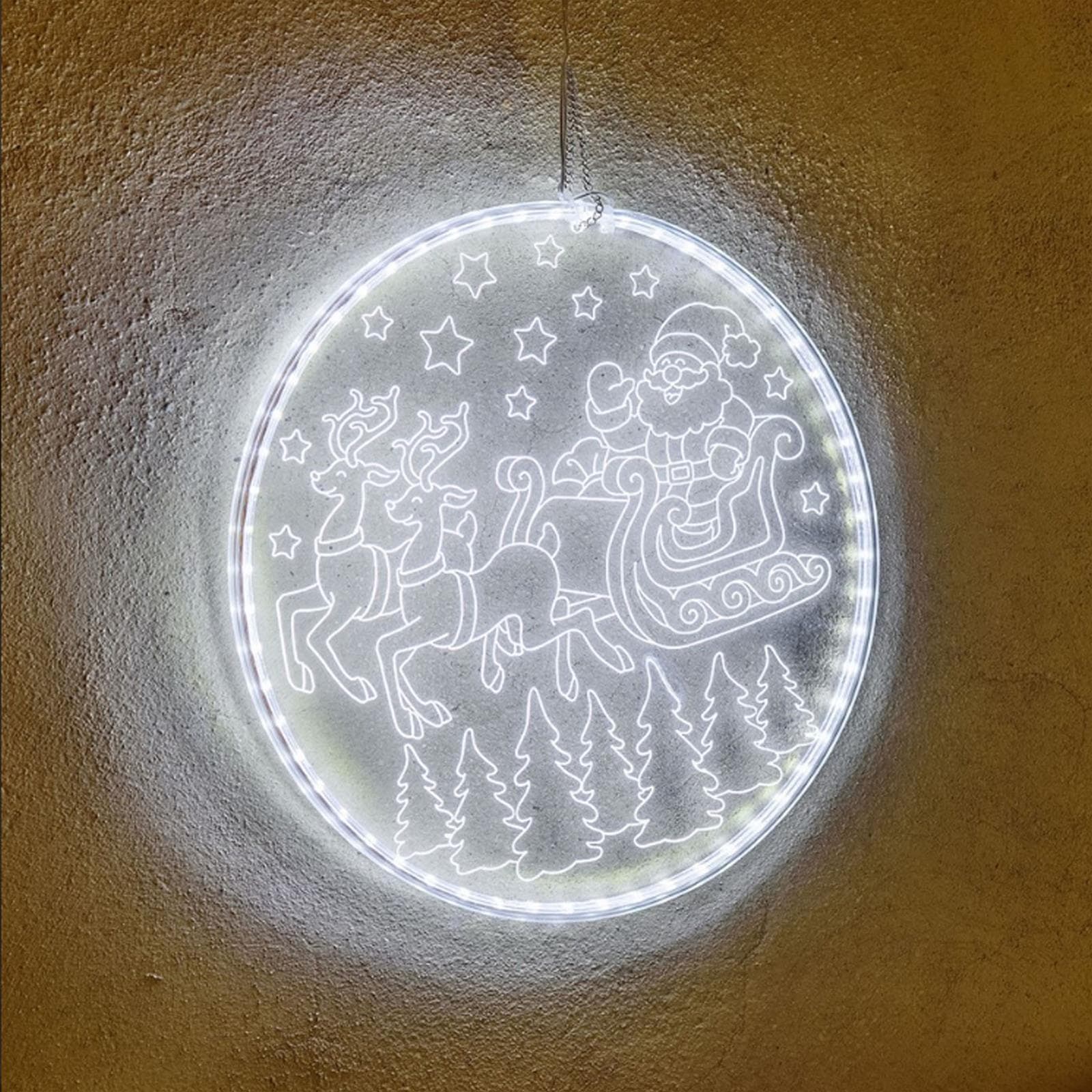 Babbo natale luminoso effetto neon con led addobbi natalizi per esterno - 3